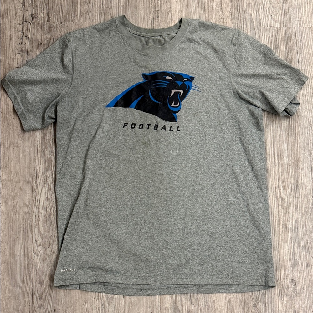 Nike Heather Gray Tee with Carolina Panther Graphic